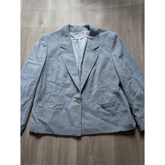 Pendleton Light Blue Wool Blend Blazer & Skirt Suit Set Size 18w Made In USA - Picture 7 of 11